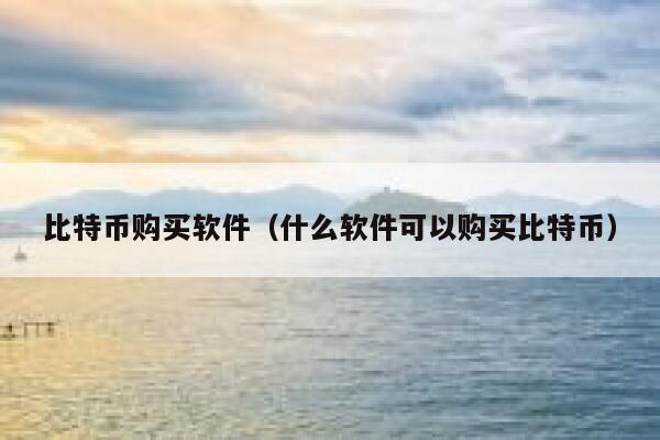 比特币购买软件（什么软件可以购买比特币）-第1张图片-芝麻交易所下载