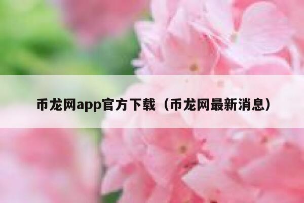 币龙网app官方下载（币龙网最新消息）-第1张图片-芝麻交易所下载