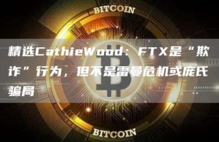 精选CathieWood：FT是“欺诈”行为，但不是雷曼危机或庞氏骗局