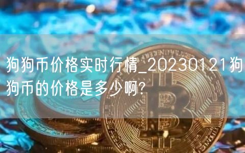 狗狗币价格实时行情_20230121狗狗币的价格是多少啊?-第1张图片-芝麻交易所下载