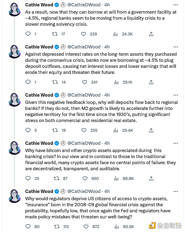 Cathie Wood：与传统金融世界相比，许多加密资产没有中心化故障点-第1张图片-芝麻交易所下载