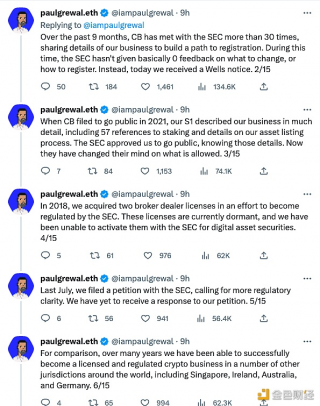 Coinbase首席法务官：如果SEC需要法庭，那我们将捍卫法治