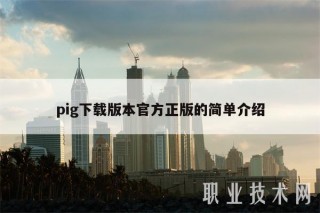pig下载版本官方正版的简单介绍
