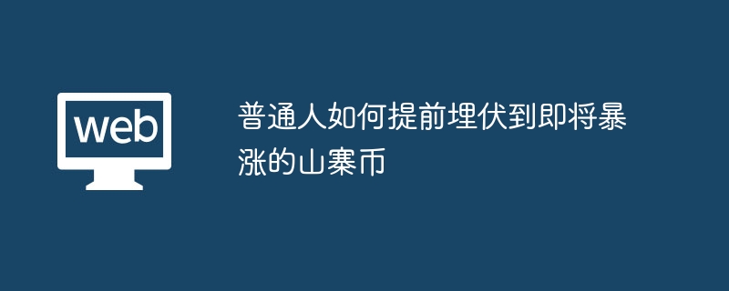 普通人如何提前埋伏到即将暴涨的山寨币 - php中文网