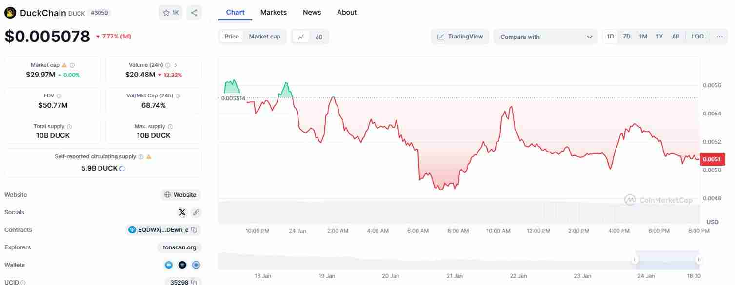 什么是DuckChain (DUCK)?DUCK价格预测2025-2030年