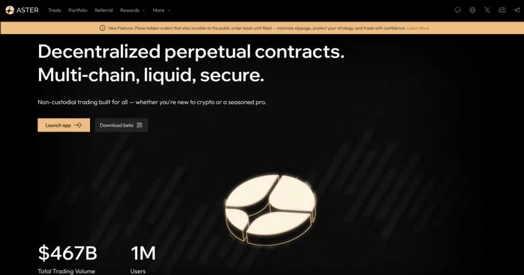 Aster是什么?币安领投的去中心化永续合约交易所(Perp DEX)