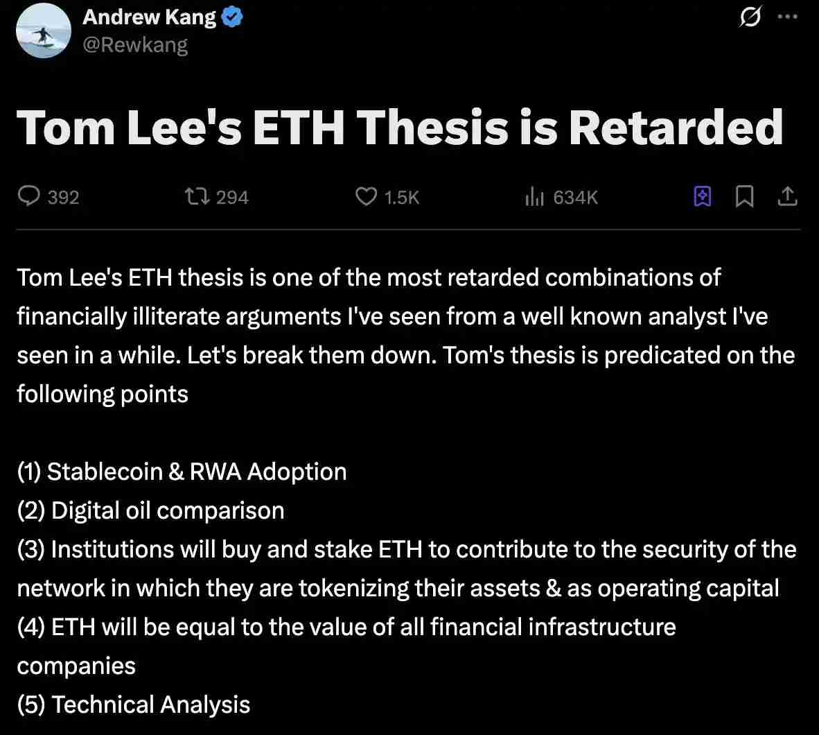 以太坊喊单大庄被骂弱智,ETH到顶了吗?