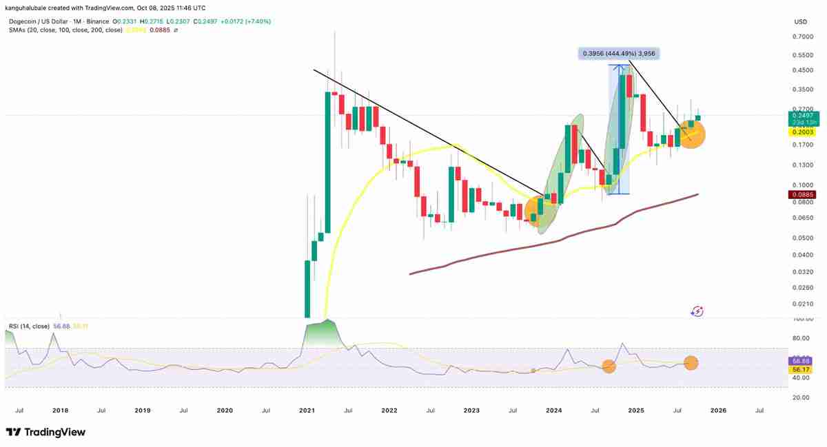 一文详细了解上次该指标亮起绿色时，狗狗币（DOGE）价格上涨了445%