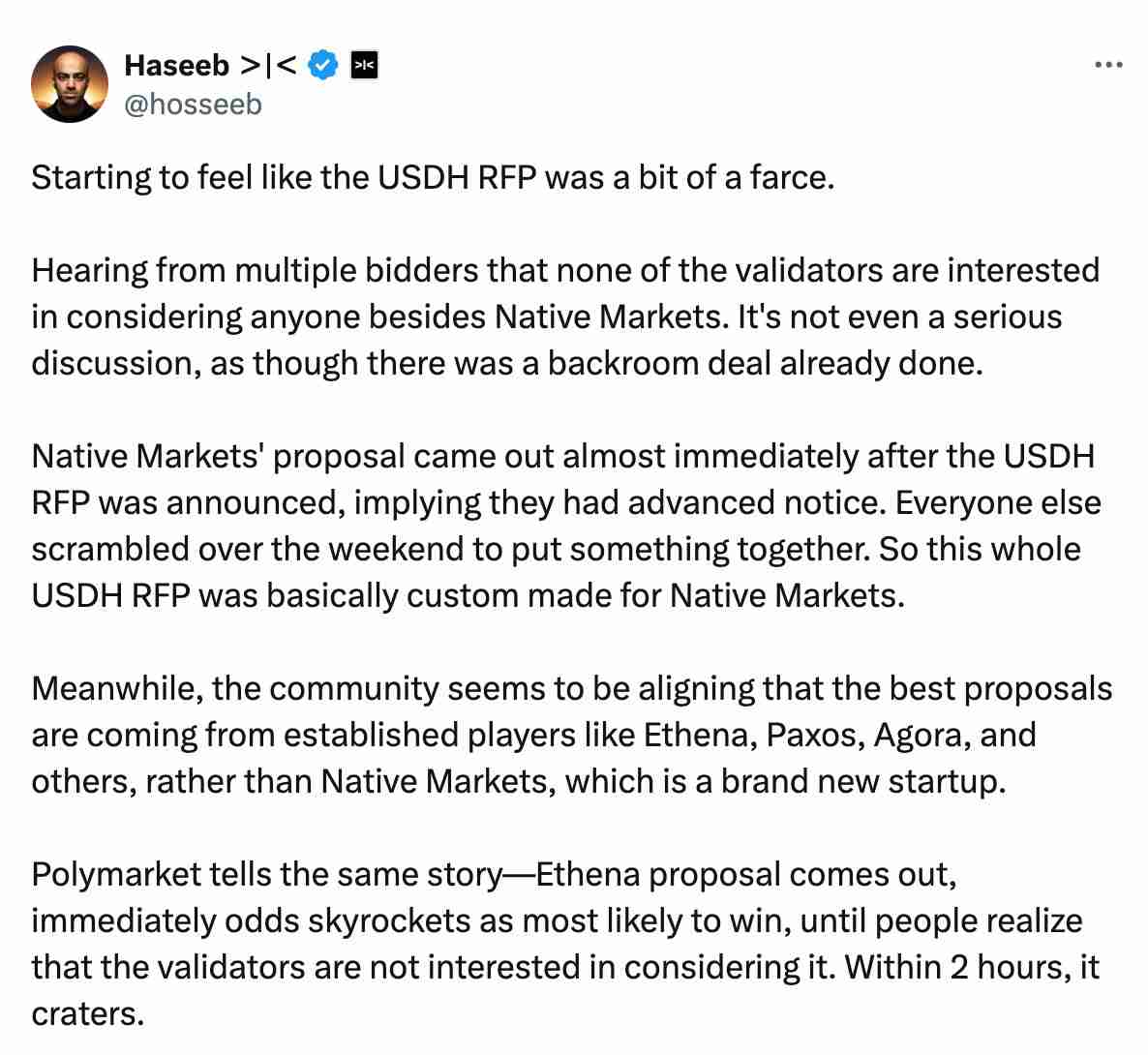 一文了解Ethena退出Hyperliquid USDH稳定币竞标,为Native Markets扫清道路