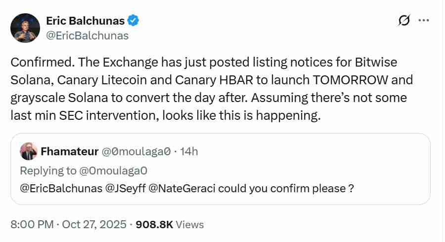 索拉纳币(Solana)ETF首年有望吸引60亿美元资金,SOL跻身“主流阵营”