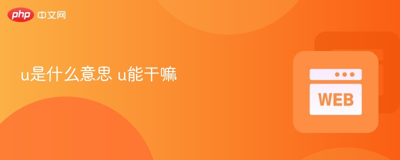 u是什么意思 u能干嘛 - php中文网
